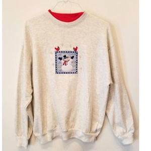 Christmas Top XXL Sweatshirt Let It Snow Graphic Snowman Festive Holiday Gray